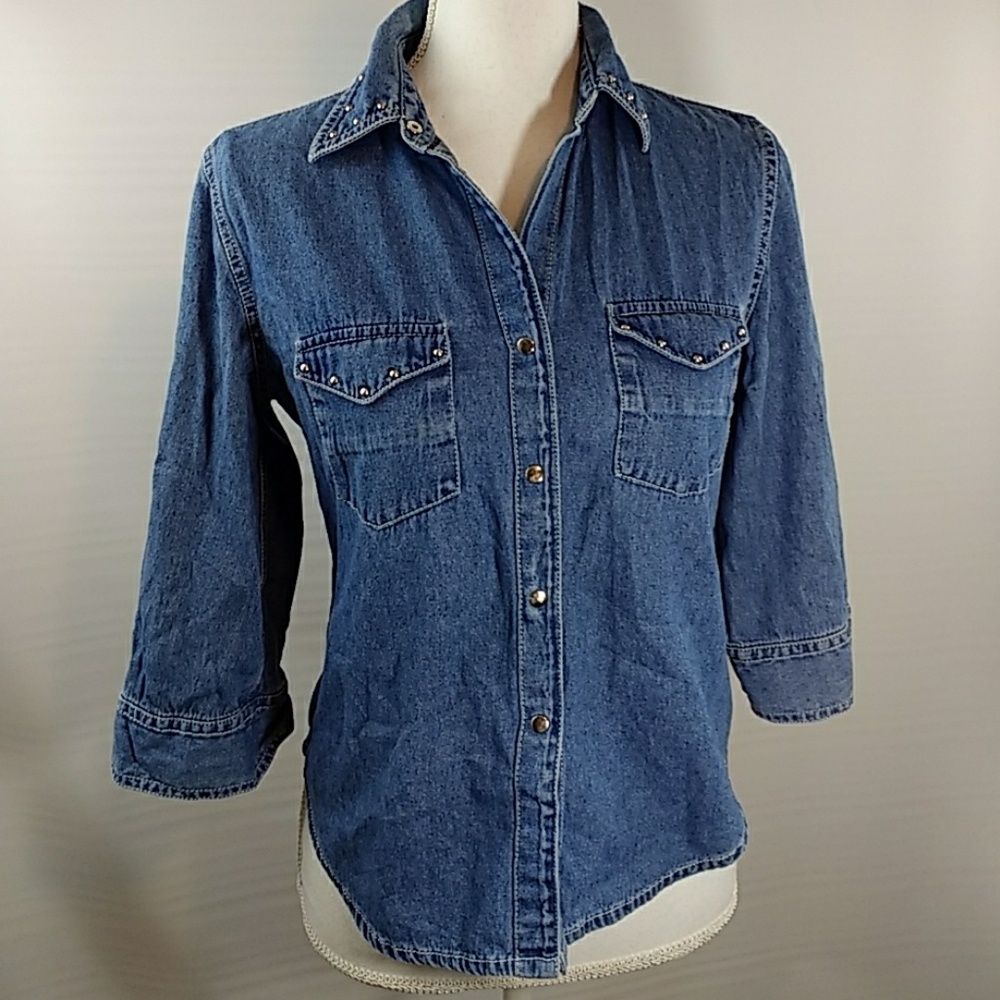 Studded jean top